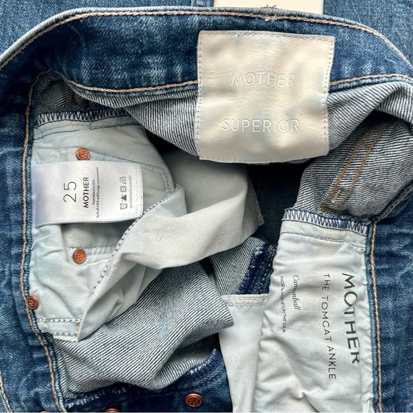 Mother Superior The Tomcat Ankle Jeans in Cannonball Wash Button Fly 25 - Picture 9 of 9